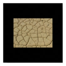 Mud cracks - green background posters