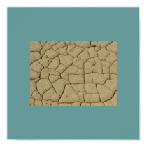 Mud cracks - green background posters