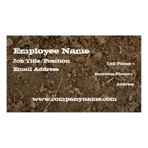 Mud Dirt Fill Business Card Template (front side)