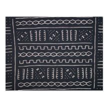 Mudcloth blanco y negro tarjeta postal