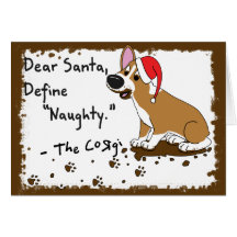 Muddy Christmas Corgi Christmas Card
