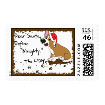 Muddy Christmas Corgi postage