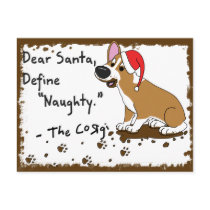 Muddy Christmas Corgi Postcard