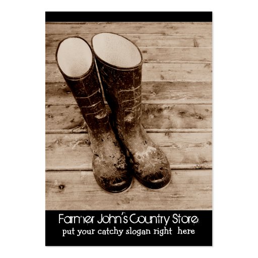 Muddy Gumboots for Farmers Country Store Business Cards (front side)