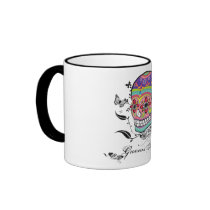 Muerte Day of the Dead Calaveras Groomsman Favor mugs