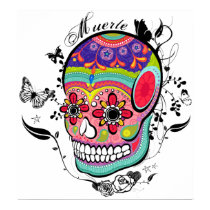 Muerte Day of the Dead Skull posters by jfarrell12 Muerte Day of the Dead Skull posters
