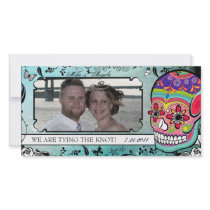 Muerte Sugar Skull Calaveras Save the Date photo cards