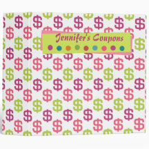 Muestras de dólar verdes rosadas 2" carpeta del or