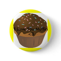 muffin_cartoon, I Love You Muffin <3 buttons