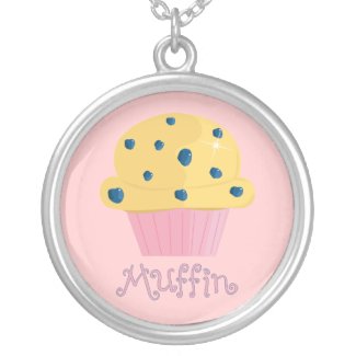 Muffin Cute Blueberry Muffin Necklace necklace