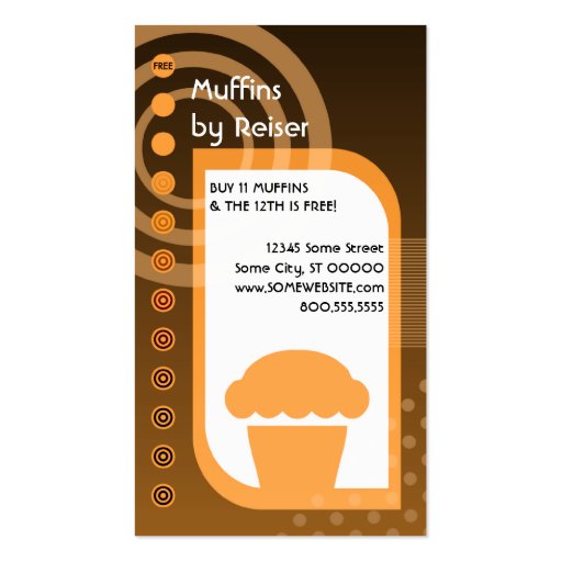 muffin loyalty oranges business card templates (front side)