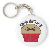 Muffin Mustache Key Chain