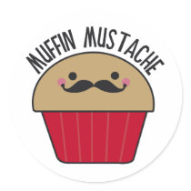 Muffin Mustache Sticker