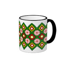 Mug 13 Green Diamonds
