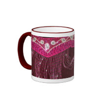 mug bellydance fringe pink arabic costume