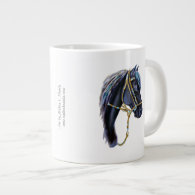 Mug, Black Peruvian Horse Head Jumbo Mugs