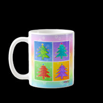 Mug, Cup - Pop Art Christmas Trees mugs