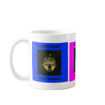 Mug, Ivory Coast Mask, Red, Purple and Blue