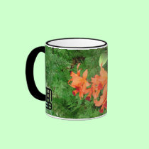 Mug: Orange Orchids With Blessings mugs