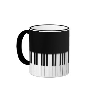 Mug - Piano Keyboard black white zazzle_mug