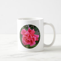 Mug, Pink Rose, Circle Design l-1