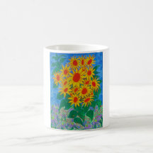 Mug -sunflowers in the garden