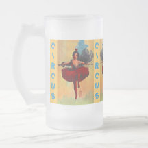 MUG ~ VINTAGE AD ART CIRCUS TIGHTROPE HIGHWIRE ACT