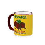 MUG ~ VINTAGE BEET PACKAGING CRATE LABEL ~ NEWARK