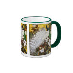 Mug:  White and Blue Peacocks