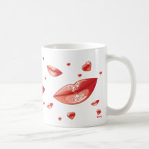 Mug with lips and hearts mugs