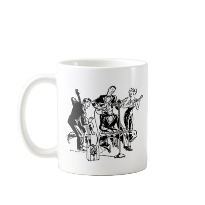 Mug with logo; vintage art by amylynpace