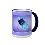 mugs Two Dreidels-Happy Spinning
