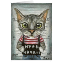 Mugshot of a cat felon cards