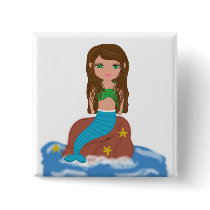 Muirenn the Mermaid Button