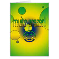 Muito Prazer! Brazil Flag Colors Pop Art Card