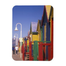 Muizenburg Bathing Boxes, near Capetown, South Rectangular Magnets
