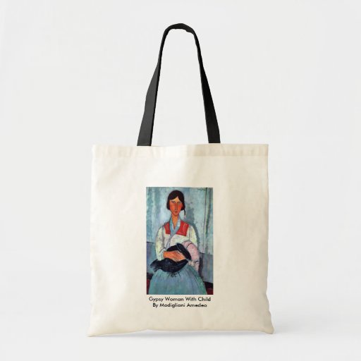 Mujer gitana con el niño de Modigliani Amedeo Bolsa Lienzo