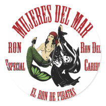 Mujeres Del Mar Rum Mermaid stickers by BeachLizard Mujeres Del Mar Rum Mermaid stickers