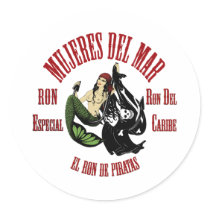 Mujeres Del Mar Rum Mermaid stickers by BeachLizard Mujeres Del Mar Rum Mermaid stickers
