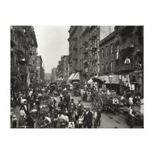 Mulberry Street in New York City, ca. 1900 Gallery Wrap Canvas