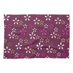 Mulberry Wine Purple and Pink Floral Pattern Gifts Kitchen Towels