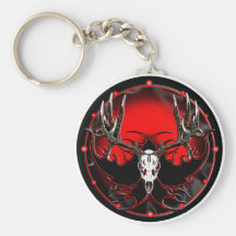 Mule deer ,flames keychain