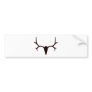 Mule Deer Skull Black and Red Bumper Sticker