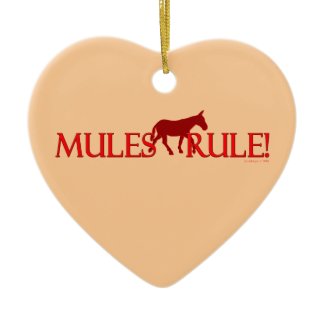 Mules Rule! Keepsake Heart Shaped Car Charm