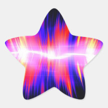 Mullticolored Abstract Audio Waveform Star Stickers