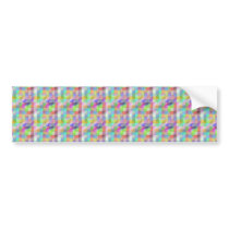 MULTI262 COLOURFUL SQUARE PATTERNS SHADES COUNTRY BUMPER STICKER