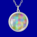MULTI262 COLOURFUL SQUARE PATTERNS SHADES COUNTRY necklaces