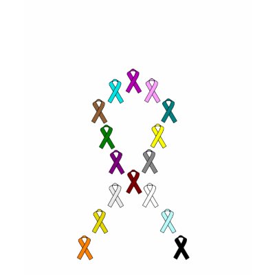 Multi-cancer ribbons t-shirt by In_a_Nutshell