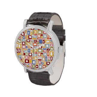Multi Color Box Pattern Watch