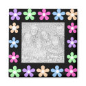 Multi color flower frame   template magnet